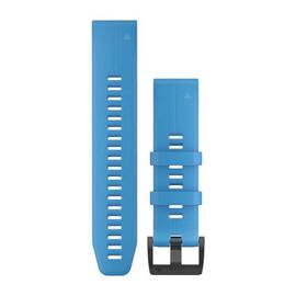 Ремешок сменный для спортивных часов Garmin Fenix 5Plus, 22mm, QuickFit, Silicone, Cyan Blue, 010-12740-03, изображение  - НаВелосипеде.рф