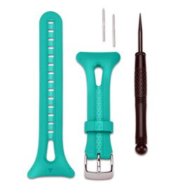 Ремешок сменный для спортивных часов Garmin Forerunner15, SM, TEAL/WHT (бирюзовый), 010-11251-50, изображение  - НаВелосипеде.рф