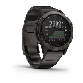 Смарт-часы Garmin Fenix 6 Pro Solar, Carbon Gray DLC with DLC Titanium Band, 010-02410-23, изображение  - НаВелосипеде.рф