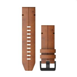 Ремешок сменный для смарт-часов Garmin fenix 6x 26mm, Leather, Chestnut, 010-12864-05, изображение  - НаВелосипеде.рф