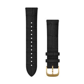 Ремешок для смарт-часов Garmin vivomove Luxe, 20mm, Leather, Gold, Black, 010-12924-22, изображение  - НаВелосипеде.рф