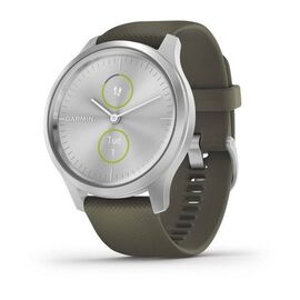 Смарт-часы Garmin vivomove Style, S/E EU, Silicone, Silver, Moss, 010-02240-21, изображение  - НаВелосипеде.рф