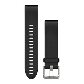 Ремешок сменный для спортивных часов Garmin QuickFit, 20mm, силикон, Black (Черный), 010-12491-12, изображение  - НаВелосипеде.рф