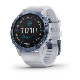 Смарт-часы Garmin Fenix 6 Pro Solar, Mineral Blue with Whitestone Band, 010-02410-19, изображение  - НаВелосипеде.рф