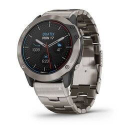 Смарт-часы Garmin Quatix 6X Solar, Titanium w/Ti Band, GPS, EMEA, 010-02157-31, изображение  - НаВелосипеде.рф