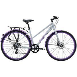 Гибридный женский велосипед Welt Highway Lady 700C 2020 , Вариант УТ-00197871: Рама: M (Рост: 165-175 см), Цвет: матовый серо-фиолетовый, изображение  - НаВелосипеде.рф