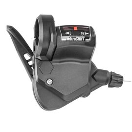 Шифтер велосипедный Microshift TS-38, 6 скоростей, черный, 1SL1TS386001, изображение  - НаВелосипеде.рф