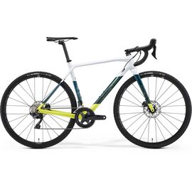 Циклокроссовый велосипед Merida Mission CX7000 700C 2021, Вариант УТ-00220512: Рама: M(53cm) (Рост: 170-185см), Цвет: PearlWhite/TealBlue/Lime, изображение  - НаВелосипеде.рф