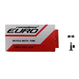 Камера велосипедная EURO, 700x35C, AV40 Schrader (AV), ниппель 40 мм, бутил, черный, УТ00018606, изображение  - НаВелосипеде.рф