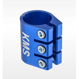Зажим "KMS", 3 болта, для трюковых самокатов, синий, FWD806106-2, изображение  - НаВелосипеде.рф