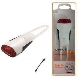 Велофонарь задний GUEE TADPOLE, аккумулятор 3,7V/260mAh, USB, 4 Super LED Light, блистер, белый/черный, GU-SLA1-RA1-WH, изображение  - НаВелосипеде.рф