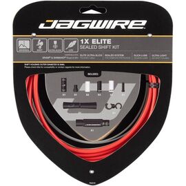 Велосипедный набор рубашек и тросиков переключения JAGWIRE Elite Sealed Shift Kit 1X, красный, SCK022, изображение  - НаВелосипеде.рф