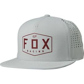 Бейсболка велосипедная FOX Crest Snapback Hat, Grey/Red, 26036-037-OS, Вариант УТ-00229531: Размер: One size, изображение  - НаВелосипеде.рф