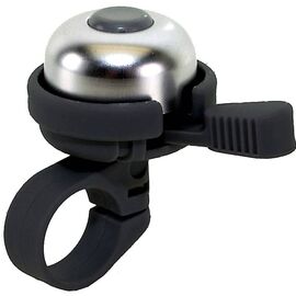 Звонок M-Wave алюминий/пластик мини "динг-донг" серебристо-черный, 5-420181, изображение  - НаВелосипеде.рф