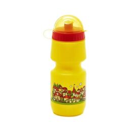 Фляга детская Vinca Sport с защитой от пыли 500мл, желтая, рисунок - "город", VSB 04 yellow, изображение  - НаВелосипеде.рф
