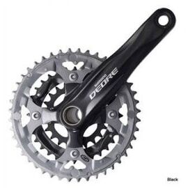 Система шатунов велосипедная Shimano Deore, M590, 170мм, ин.вал, 44/32/22T с кареткой, черный  EFCM590C422XL, изображение  - НаВелосипеде.рф