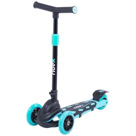 Самокат RIDEX 3D Robin, детский, складной, трехколесный, 120/90 мм, бирюзовый, изображение  - НаВелосипеде.рф