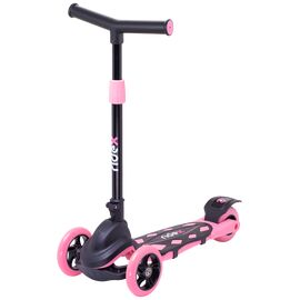 Самокат RIDEX 3D Robin, детский, складной, трехколесный, 120/90 мм, розовый, изображение  - НаВелосипеде.рф