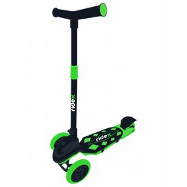 Самокат RIDEX Robin, детский, складной, трехколесный, 120/80 мм, неоновый зеленый, изображение  - НаВелосипеде.рф