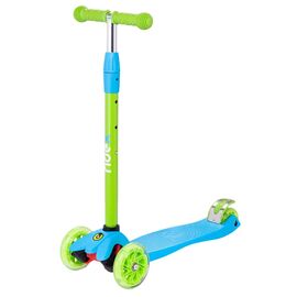 Самокат RIDEX 3D Snappy 2.0, детский, трехколесный, 120/80 мм, голубой/зеленый, изображение  - НаВелосипеде.рф
