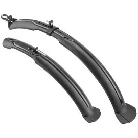 Крылья велосипедные Stels, комплект, пластик. переднее, заднее, 24"-26", черный, XGWB-041-2, изображение  - НаВелосипеде.рф