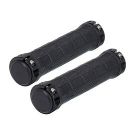 Грипсы велосипедные TRIX 127x22,2mm, полимер, фиксаторы черного цвета Al, черный, HL-G201-BK, изображение  - НаВелосипеде.рф
