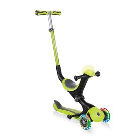 Самокат Globber GO UP DELUXE PLAY LIGHT, детский, трансформер, трехколесный, складной, зеленый, 648-106, изображение  - НаВелосипеде.рф