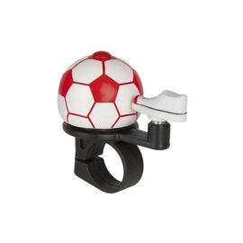 Звонок велосипедный FORWARD Футбольный мяч, алюминиевый D40 мм, красный, УТ-00018948, изображение  - НаВелосипеде.рф
