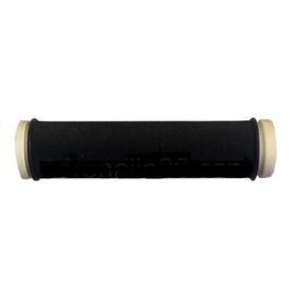 Грипсы велосипедные HUALONG 130x22,2mm, полимер, чёрные с белым кантом, HL-G103W, изображение  - НаВелосипеде.рф