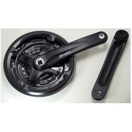 Система велосипедная PROWHEEL, 75mm, 42/34/24, AL-6061-T6, под квадрат 120, черный, TA-CM68*175mm,(42/34/24)blk, изображение  - НаВелосипеде.рф