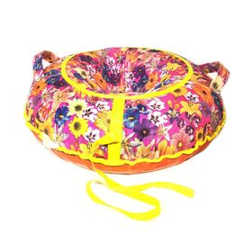 Санки надувные 80 см. "Ватрушка Принт "Цветы на розовом" (КСНВ8023), изображение  - НаВелосипеде.рф