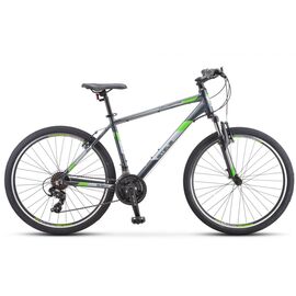 Горный велосипед STELS Navigator 590 V К010 26" 2020, 11055, Вариант УТ-00217250: Рама: 16" (Рост: 150-165см), Цвет: серый/зеленый, изображение  - НаВелосипеде.рф