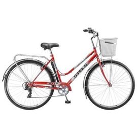 Городской велосипед Stels Navigator 355 Lady Z010 28" 2017, Вариант УТ-00217255: Рама: 20" (Рост: 178-185см), Цвет: красный, изображение  - НаВелосипеде.рф