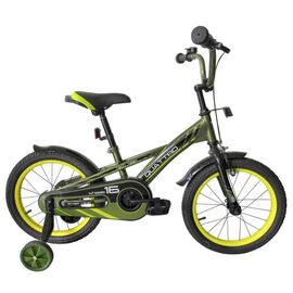 Детский велосипед TECH TEAM QUATTRO 16" 2020, Вариант УТ-00234687: Возраст: 5-7 лет (Рост: 100-125см), Цвет: зеленый неон, изображение  - НаВелосипеде.рф