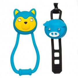 Комплект освещения KLS ANIMAL синий: силиконовые фонарики TEDDY+PIGGY, изображение  - НаВелосипеде.рф