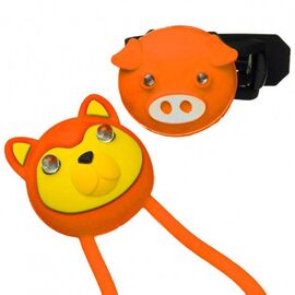 Комплект освещения велосипедный KELLYS ANIMAL оранжевый: силиконовые фонарики TEDDY+PIGGY, 74163, изображение  - НаВелосипеде.рф