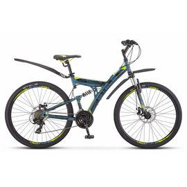 Двухподвесный велосипед STELS Focus MD V010 27.5" 2019, Вариант УТ-00221609: Рама: 19" (Рост: 185-190см), Цвет: серый/желтый, изображение  - НаВелосипеде.рф