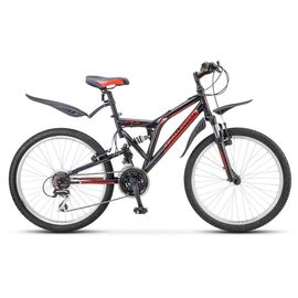 Подростковый велосипед STELS Challenger V 24" Z010 2018, Вариант УТ-00227688: Рама: 16" (Рост: 150-165 см.) Цвет: Черный/красный, изображение  - НаВелосипеде.рф