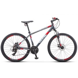 Горный велосипед Stels Navigator 590 MD K010 26" 2020, Вариант УТ-00211409: Рама: 16 (Рост: 150-165см), Цвет: Серый/Красный , изображение  - НаВелосипеде.рф