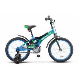 Детский велосипед STELS Jet Z010 18" 2020, Вариант УТ-00227683: Рама: 10 (Рост: 110 - 130 см), Цвет: голубой/зеленый, изображение  - НаВелосипеде.рф