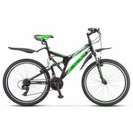Двухподвесный велосипед STELS Challenger V 21sp Z010, 26", 2020, Вариант УТ-00209727: Рама: 20" (Рост: 178-185см.), Цвет: Черный/Зеленый, изображение  - НаВелосипеде.рф