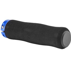 Грипсы велосипедные STELS XH-GN01BL, 130 мм, материал EVA, синие кольца, индивидуальная упаковка, черный, 150245, изображение  - НаВелосипеде.рф