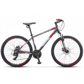 Горный велосипед STELS Navigator-590 MD 26" К010 2020, LU084984, Вариант УТ-00225453: Рама: 20" (Рост: 178-185 см), Цвет: Серый/красный, изображение  - НаВелосипеде.рф