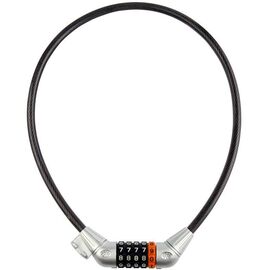 Замок велосипедный STELS 84606, трос, 12х800 мм, с кодовым замком, чёрно-серебристый, 540083, изображение  - НаВелосипеде.рф