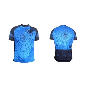 Велофутболка FunkierBike Spider J-648-Blue сине-черная с молнией L, 12-014, изображение  - НаВелосипеде.рф