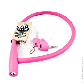 Велосипедный замок Knog Party Frank тросовый, на ключ, 620 х 8 мм, Цвет Pink, 16г, 11414, изображение  - НаВелосипеде.рф