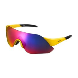 Очки велосипедные Shimano AEROLITE, дымчато-желтая оправа, дымчато-красные MLC линзы, ECEARLT1MLY3, изображение  - НаВелосипеде.рф