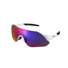 Очки велосипедные Shimano AEROLITE, белый металлик, дымчато-красные MLC линзы, ECEARLT1MLKW, изображение  - НаВелосипеде.рф