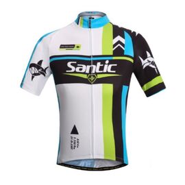 Велокомплект Santic, короткий рукав, размер L, черный/белый/голубой, WMCT047VERL, изображение  - НаВелосипеде.рф