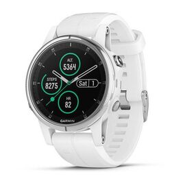 Смарт-часы Garmin fenix 5S Plus Sapphire, White w/WhiteBand, 010-01987-01, изображение  - НаВелосипеде.рф